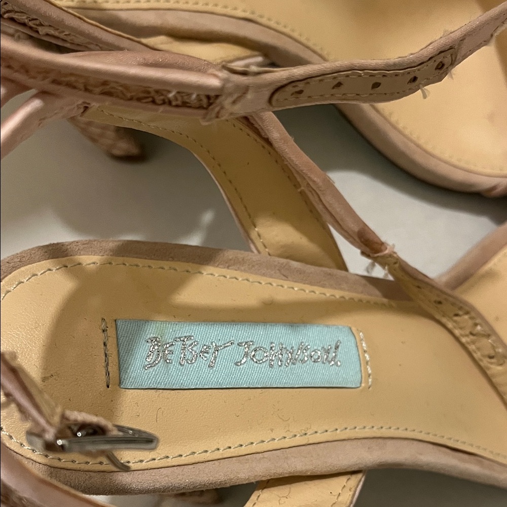 Betsy Johnson Rose Gold Textured Heels - Picture 3 of 6